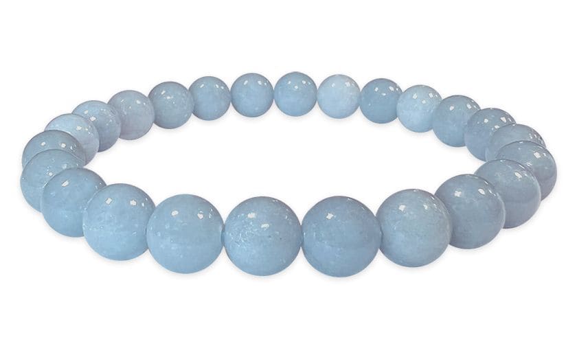 Bracelet en Angélite A Perles 8 mm